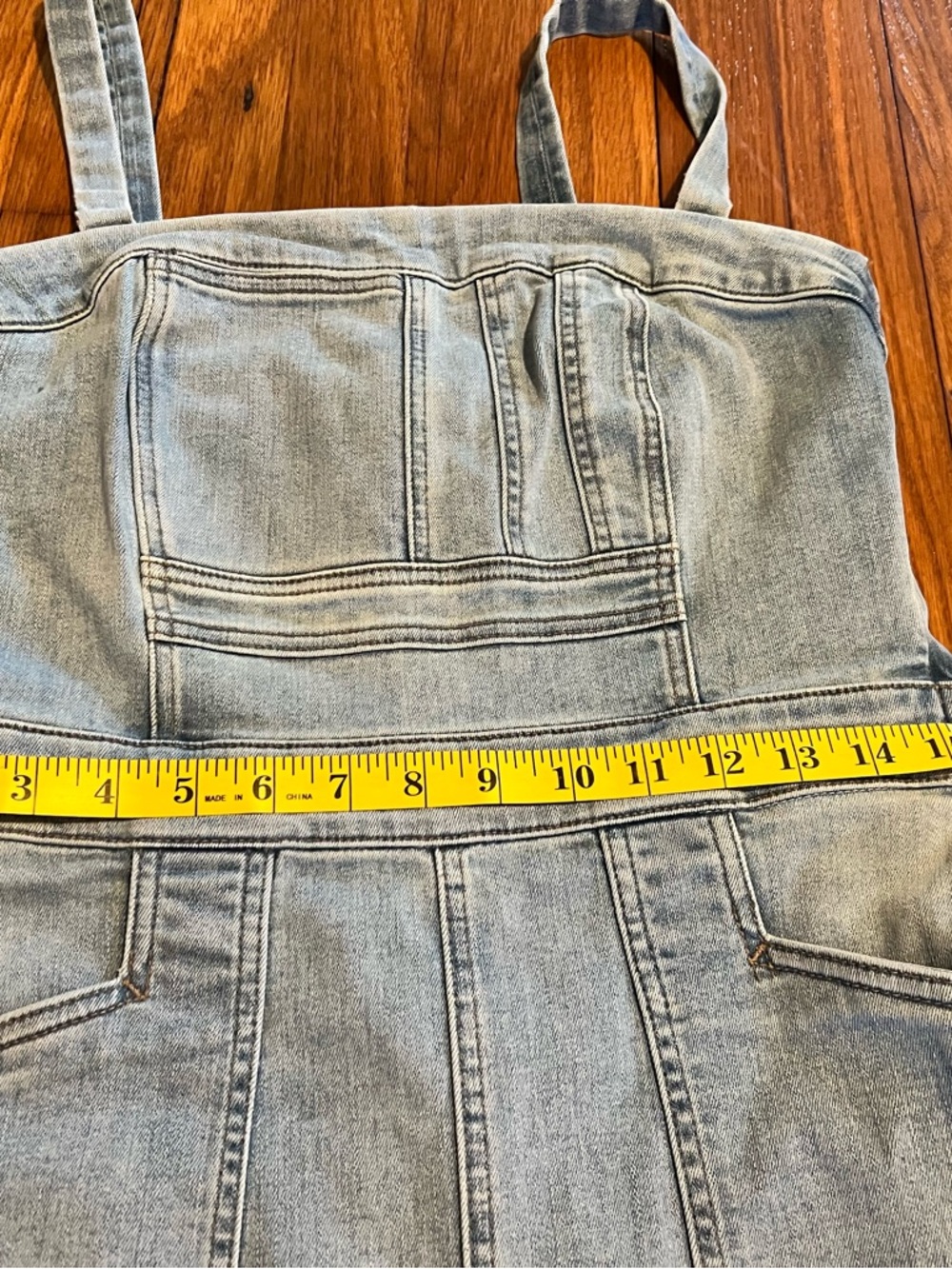 Mother Pocket Hustler Denim Overall Dress in the color when in Rome size 30 US 8 - Picture 14 of 16